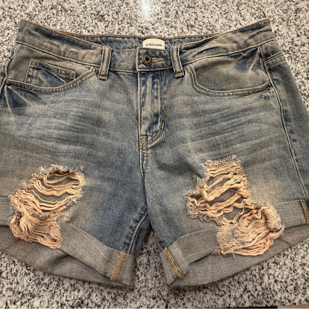 Denim Distressed Shorts